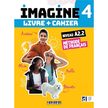 Imagine 4 - Niv. A2.2 - Livre + cahier + didierfle.app - 3 unités