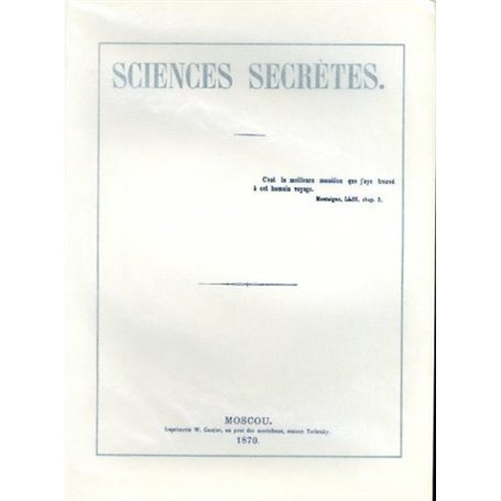 Sciences secrètes