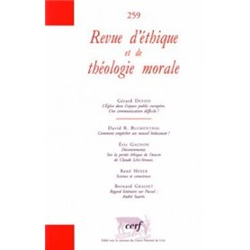 REVUE D'ETHIQUE ET DE THEOLOGIE MORALE NUMERO 259