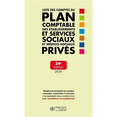 Liste des comptes du plan comptable des établissements et services sociaux et médico-sociaux privés