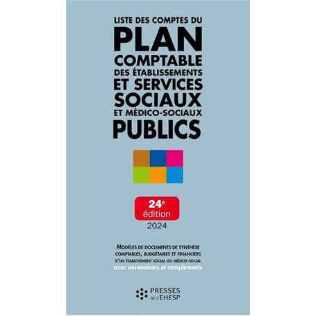 Liste des comptes du plan comptable des établissements et services sociaux et médico-sociaux publics