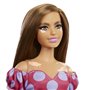 Poupée Barbie Fashionistas Vitiligo de Mattel en robe à pois sans bretelles (GRB62)