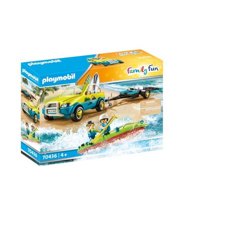 PLAYMOBIL Family Fun Voiture de plage avec remorque à canoë (70436)