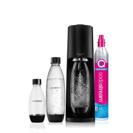 SodaStream Machine à Soda Terra Megapack QC noir Schwarz incluant 3 bouteilles (2270214)