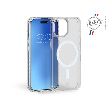 Coque Renforcée iPhone 15 Plus AIR Origine France Garantie Compatible MagSafe Transparente - Origine France Garantie - Garantie 