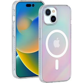 Coque Compatible MagSafe Hybride Semi-transparente Irisée pour iPhone 15 Bigben