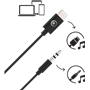 Adaptateur Jack 3.5mm vers USB C 90cm Noir Bigben