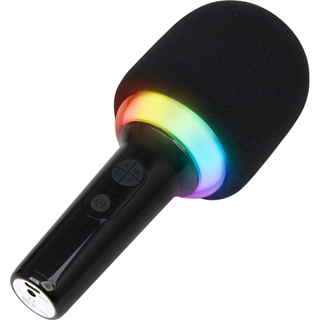 Microphone Bluetooth® PARTY MIC 3 15W avec effets lumineux Noir Party