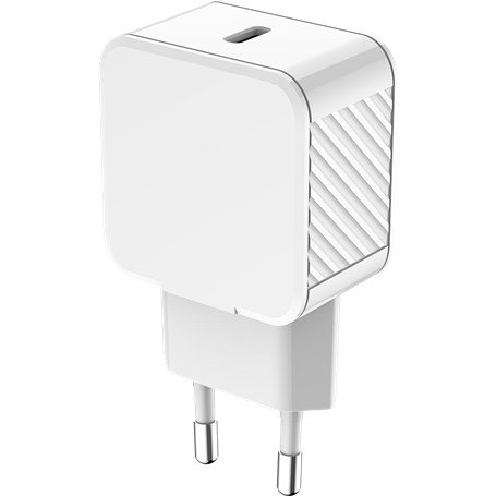 Chargeur maison USB C PD 65W Power Delivery GaN Blanc Bigben