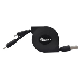 Cable USB de recharge retractable 2en1 de 1M