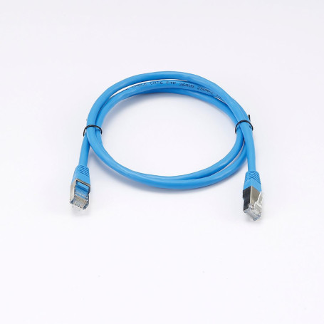 C ble RJ45 Male/Male droit CAT6 F/UTP - Longueur 1M - Bleu - en sachet