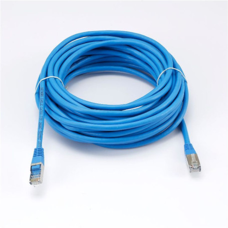 C ble RJ45 Male/Male droit CAT6A F/UTP - Longueur 10M - Bleu - en sachet