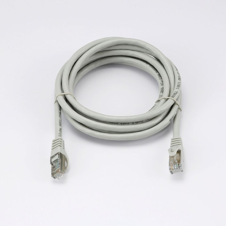 C ble RJ45 Male/Male droit CAT6 U/UTP - Longueur 3M - Gris - en sachet