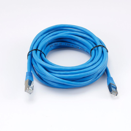 C ble RJ45 Male/Male droit CAT6A S/FTP - Longueur 5M - Bleu - en sachet