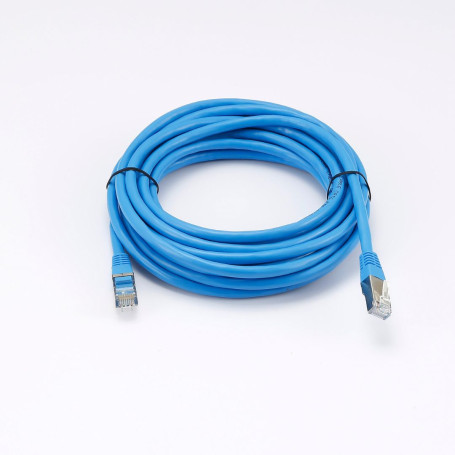 C ble RJ45 Male/Male droit CAT6 F/UTP - Longueur 5M - Bleu - en sachet