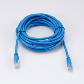 C ble RJ45 Male/Male droit CAT6 U/UTP - Longueur 5M - Bleu - en sachet