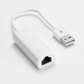 Adapateur USB2.0 m le/RJ45 femelle blanc - compatible 10/100Mbps Plug&Play