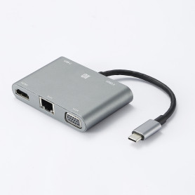 Hub USB-C universel - 5 ports : USB 3.0 + USB-C (PD