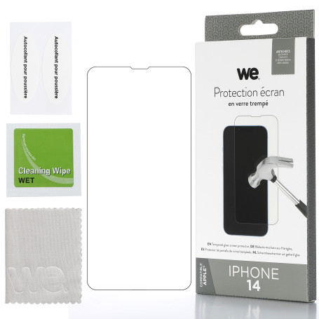 WE Verre tremp APPLE IPHONE 14: Protection cran - anti-rayures - anti-bulles d