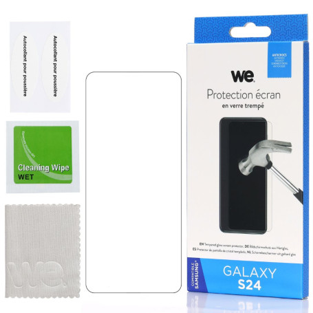 WE Verre tremp SAMSUNG S24: Protection cran - anti-rayures - anti-bulles d'air