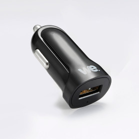 Chargeur allume-cigare 1 USB 2.4A noir - format MINI indicateur lumineux