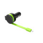 Charg voiture + c ble micro USB int Chargeur 2.4A - c ble 58cm C ble enroul + 1