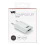 Chargeur secteur 1 USB 1A : total 5W blanc design plat