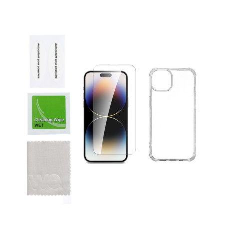 WE PACK verre tremp et coque de protection transparente IPHONE 15: 1 Verre trem