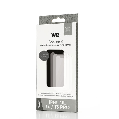 WE PACK 3 verres tremps IPHONE 13 / 13 PRO : 3 Protections d'cran - anti-rayur