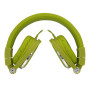 Casque filaire vert avec micro c ble 1.50m arceau rglable effect peau de p che