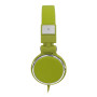 Casque filaire vert avec micro c ble 1.50m arceau rglable effect peau de p che