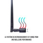CLE WIFI 1200Mbps DUAL BAND USB 3.0 300Mb/s en 2.4G, 867Mb/s en 5G antenne detac