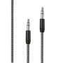 C ble Jack/Jack Nylon 1.50m tress noir et blanc trs rsistant