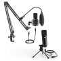 Pack Microphone USB pr steaming bras rglable et orientable filtre anti-pop