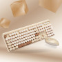 WE POP Pack clavier + souris sans fil: coloris Beige/Crme - Connexion 2.4Ghz - 