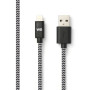 C ble USB-C/Lightning nylon tress 1m - noir & blanc Charge rapide Connecteurs e