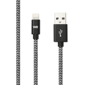 C ble USB-C/Lightning nylon tress 2m - noir & blanc Charge rapide Connecteurs e