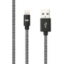 C ble USB-C/Lightning nylon tress 2m - noir & blanc Charge rapide Connecteurs e
