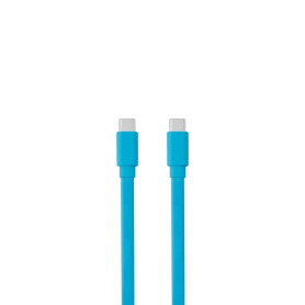 C ble USB-C m le/USB-C m le plat 1 m - Charge 60W (3A/20V) - USB 2.0 - bleu - ne