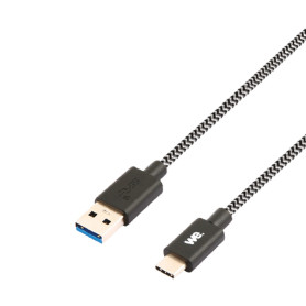 C ble USB-C m le/USB A m le tress 2 m - USB 3.1 gen 1 - noir et blanc ne s'emm