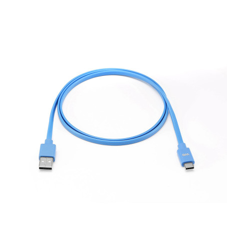 C ble USB-C m le/USB A m le plat 1 m - USB 3.1 gen 2 - bleu ne s'emm le pas