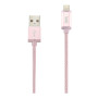 C ble USB/Apple Lightning nylon LED 1m coloris OR ROSE LED rouge : en charge LED