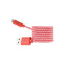 C ble USB/Lightning nylon tress 1m - rouge & blanc