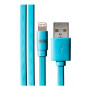 C ble Apple USB/lightning plat: vite de faire des noeuds 1m bleu - en silicone