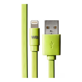 C ble Apple USB/lightning plat: vite de faire des noeuds 1m vert - en silicone
