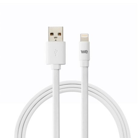 C ble Apple USB/lightning plat: vite de faire des noeuds 2m blanc - en silicone