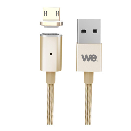 C ble USB/micro USB magntique or - nylon tress - 1.20m