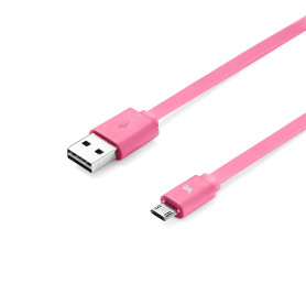 C ble USB/micro USB plat 1m fuchsia - reversible