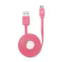 C ble USB/micro USB plat 1m fuchsia - reversible