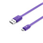 C ble USB/micro USB plat 1m violet - reversible